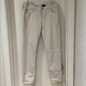 AG cream denim skinny mid-rise